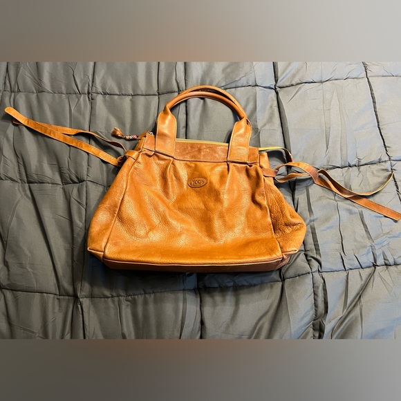 TOD’S leather purse bag Vintage brown camel - Picture 3 of 12